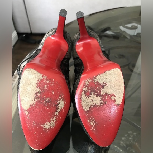 Christian Louboutin 140mm Bridget Python Lace Ankle Booties Sz 40.5 (US 10.5) - Picture 12 of 14